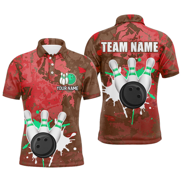 Maxcorners Retro Bowling Water Milk Multicolor Option Customized Name 3D Shirt