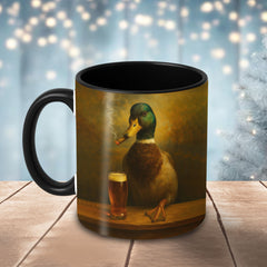 Maxcorners Hunting Duck Bar Scene Smoking Beer Multicolor Options 3D Ceramic Mug