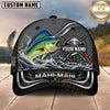 Maxcorners Fishing Graphic Carbon Fiber Metallic Pattern Customized Name 3D Cap