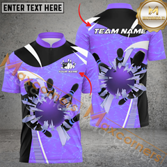 Maxcorners Frozen Bowling Jersey Multicolor Option Customized Name, Team Name 3D Polo Shirt