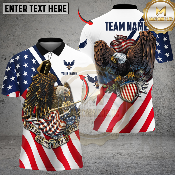 Maxcorners Billiards American Eagle Flag Pride Personalized Name 3D Unisex Shirt