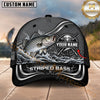 Maxcorners Fishing Graphic Carbon Fiber Metallic Pattern Customized Name 3D Cap