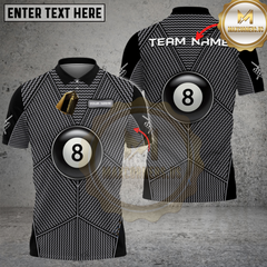 Maxcorners Billiards Geometric Black Pattern Personalized Name 3D Unisex Shirt