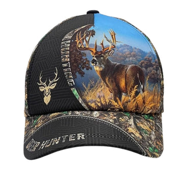 Maxcorners Deer Hunter 3d Printed Baseball Cap, Hunter Lovers Caps Hats LM0402