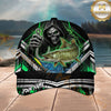 Maxcorners Fishing Grim Reaper Green Lightning Personalized 3D Cap