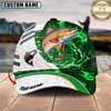 Maxcorners Fishing White Green Lava Sport Personalized Name Classic 3D Cap Personalized Cap (13 Breeds)
