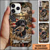 Maxcorners Duck Hunting German Shorthaired Pointer American Flag Golden Forest Personalized Name 3D Phone Case - Black Labrador Retriever - Mallard