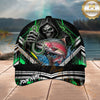Maxcorners Fishing Grim Reaper Green Lightning Personalized 3D Cap