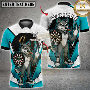 Maxcorners Wolf Darts Multicolor Customized Name, Team Name 3D Shirt