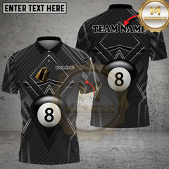 Maxcorners Billiards Modern Black Dot Style Personalized Name 3D Unisex Shirt