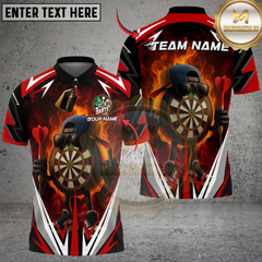 Maxcorners Darts Flaming Dartboard Champion Multioptions Personalized Name, Team Name Unisex 3D Shirts