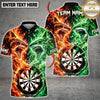 Maxcorners Darts Fire And Ice Fierce Shark Mascot Dual Element Target Board Graphic Multicolor Customized Name, Team Name 3D Shirts