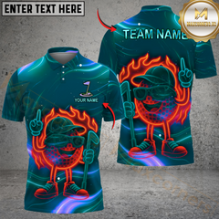 Maxcorners Golf Neon Fire Funny Ball Multicolor Customized Name, Team Name 3D Shirts