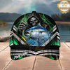 Maxcorners Fishing Grim Reaper Green Lightning Personalized 3D Cap
