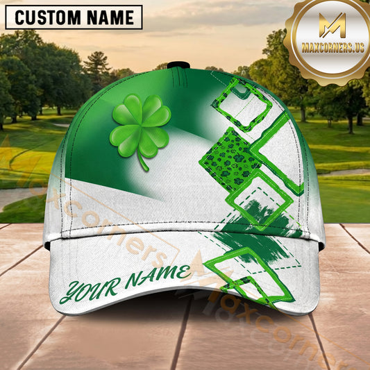 Maxcorners Golf Green Shamrock Pattern Personalized Cap