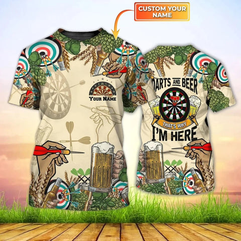 Maxcorners  Personalized 3D All Over Printed Play Dart And Drink Beer 2 Shirt