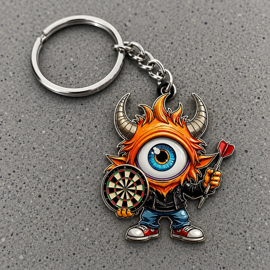 Maxcorners Darts One-Eyed Monster 3D Keychain And Ornament