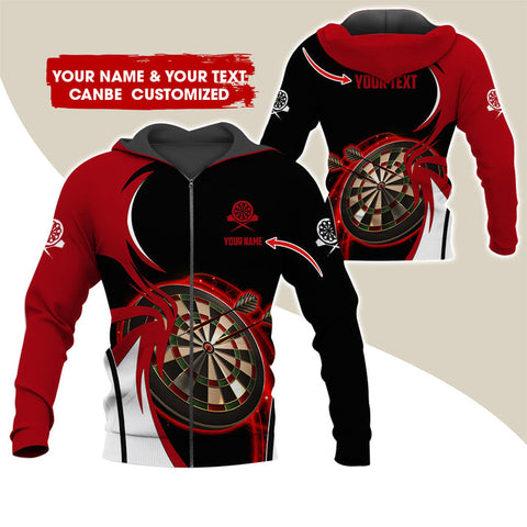 Maxcorners Darts Red Personalized Name And Team Name 3D Shirt