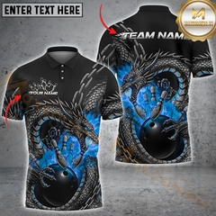 Maxcorners Bowling Dragon Fire Multicolor Customized Name, Team Name 3D Shirts