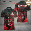 Maxcorners Metal Bowling Design Multicolor Customized Name, Team Name 3D Shirts