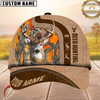 Maxcorners Heru Pon Leather Pattern Hunting Deer Multicolor Personalized 3D Cap