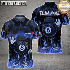 Maxcorners Billiard 8-Ball Cool Vibes Multicolor Personalized 3D Shirt, Urban Style Flame Smoke Shirt