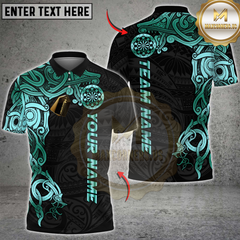 Maxcorners Darts Tribal Gold Pattern Multicolor Customized Name, Team Name 3D Shirts