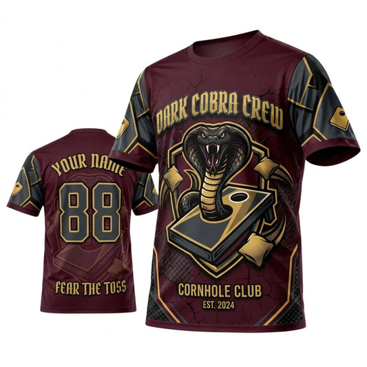 Maxcorners Cornhole Club Maroon Gold Spartan Helmet Personalized Name 3D Unisex Shirt