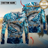 Maxcorners Salmon Fishing Therapy Personalized Name, Team Name 3D Long Sleeve Shirt