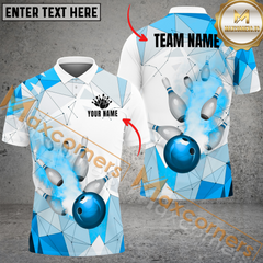 Maxcorners Daimond Link Bowling Jersey Multicolor Option Customized Name, Team Name 3D Polo Shirt