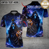 Maxcorners Billiards 8 Ball Cosmic Reaper Personalized Name Shirt (4 Colors)