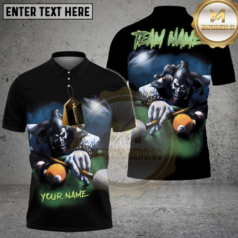 Maxcorners Billiards Ball 8 Pool Crazy Joker Personalized Name, Team Name Unisex Shirt TU0808