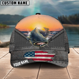 Maxcorners Catfish Fishing Sunset Customized Name 3D Cap