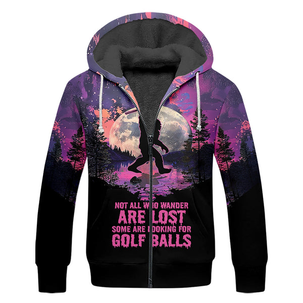 Maxcorners Not All Who Wander Are Lost Bigfoot Custom Men's Golf Polo Shirt, Funny Golf Shirt, Gift For Golfers