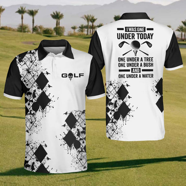 Maxcorners I Was One Under Today Men’s Golf Polo Shirt, Mens Goft Gift, Gift For Golf Lovers