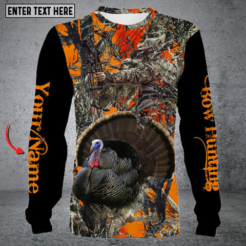 Maxcorners Turkey Hunting Orange Camo 3D All Over Printed Long Sleeve Shirt
