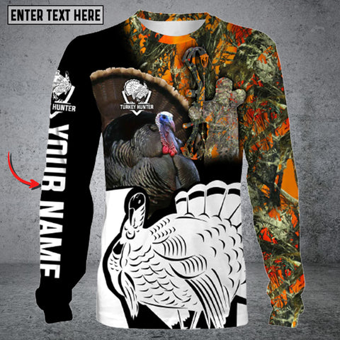 Maxcorners Turkey Hunting Clothes Custom Name 3D All Over Printed Long Sleeve Shirt