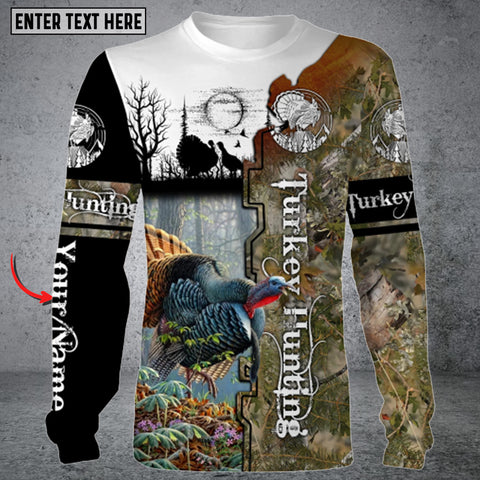 Maxcorners Personalized Turkey Hunting 3D All Over Printed Long Sleeve Shirt