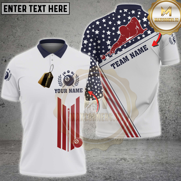Maxcorners Billiards American Star Classic Personalized Name 3D Unisex Shirt