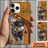 Maxcorners Duck Hunting German Wirehaired Pointer Brown Gold Hunting Badge Personalized Name 3D Phone Case - Black Labrador Retriever - Pintail