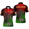 Maxcorners Men’s Personalized Darts Shirts With Multi-Color Dartboard And Flame Dart Arrows LM1605