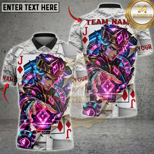 Maxcorners Darts Neon Purple Joker Playing Cards Colorful Graffiti Personalized Name 3D Unisex Shirt
