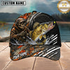 Maxcorners Fishing Skull Angler Orange Camo Personalized 3D Cap