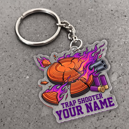 Maxcorners Clay Shooting Trap Shooter Flame Clay Target Customized Name 3D Keychain And Ornament