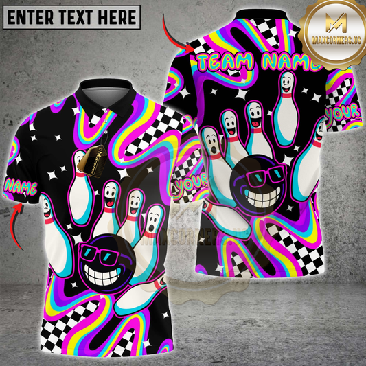 Maxcorners Bowling Cool Shades Personalized Name 3D Unisex Shirt