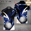 Maxcorners Golf Ball Flame Multicolor Customized Name, Team Name 3D Shirts