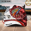 Maxcorners Fishing White Red Lava Sport Personalized Name Classic 3D Cap Personalized Cap (13 Breeds)