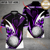 Maxcorners Golf Ball Flame Multicolor Customized Name, Team Name 3D Shirts