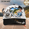 Maxcorners Fishing Graphic Torn Hole Effect Reel Design Customized Name 3D Cap