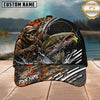 Maxcorners Fishing Skull Angler Orange Camo Personalized 3D Cap